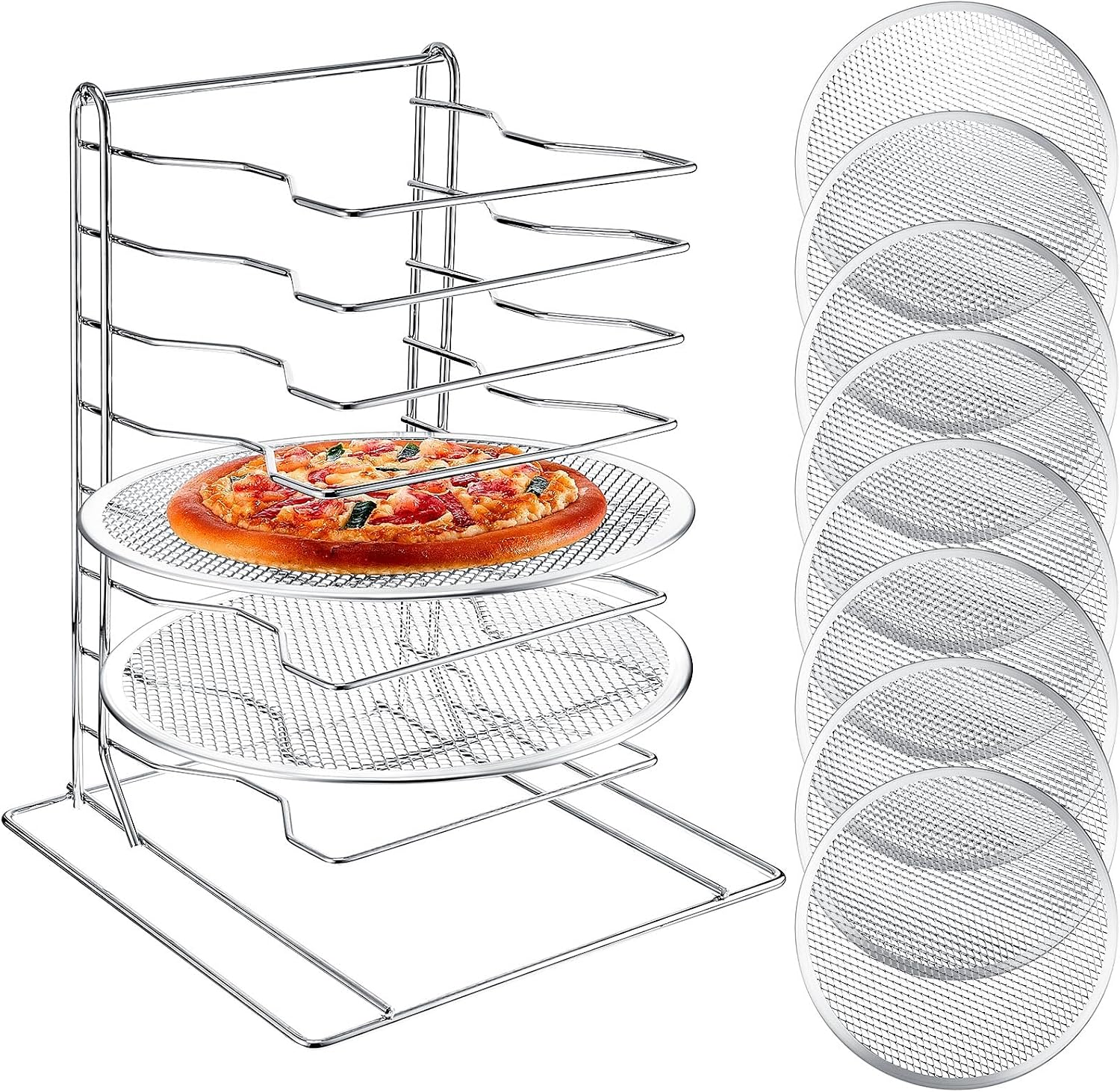 Commercial Kitchen Pans - Suporte para Pizza de 8 Níveis