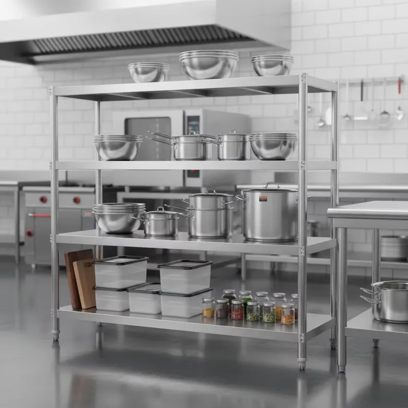 Commercial Kitchen Outlets - Unidade de Prateleiras de Aço Inoxidável