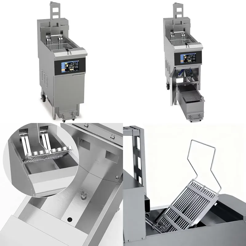 Commercial Kitchen Maintenance - Fritadeira Elétrica Comercial de Aço Inoxidável