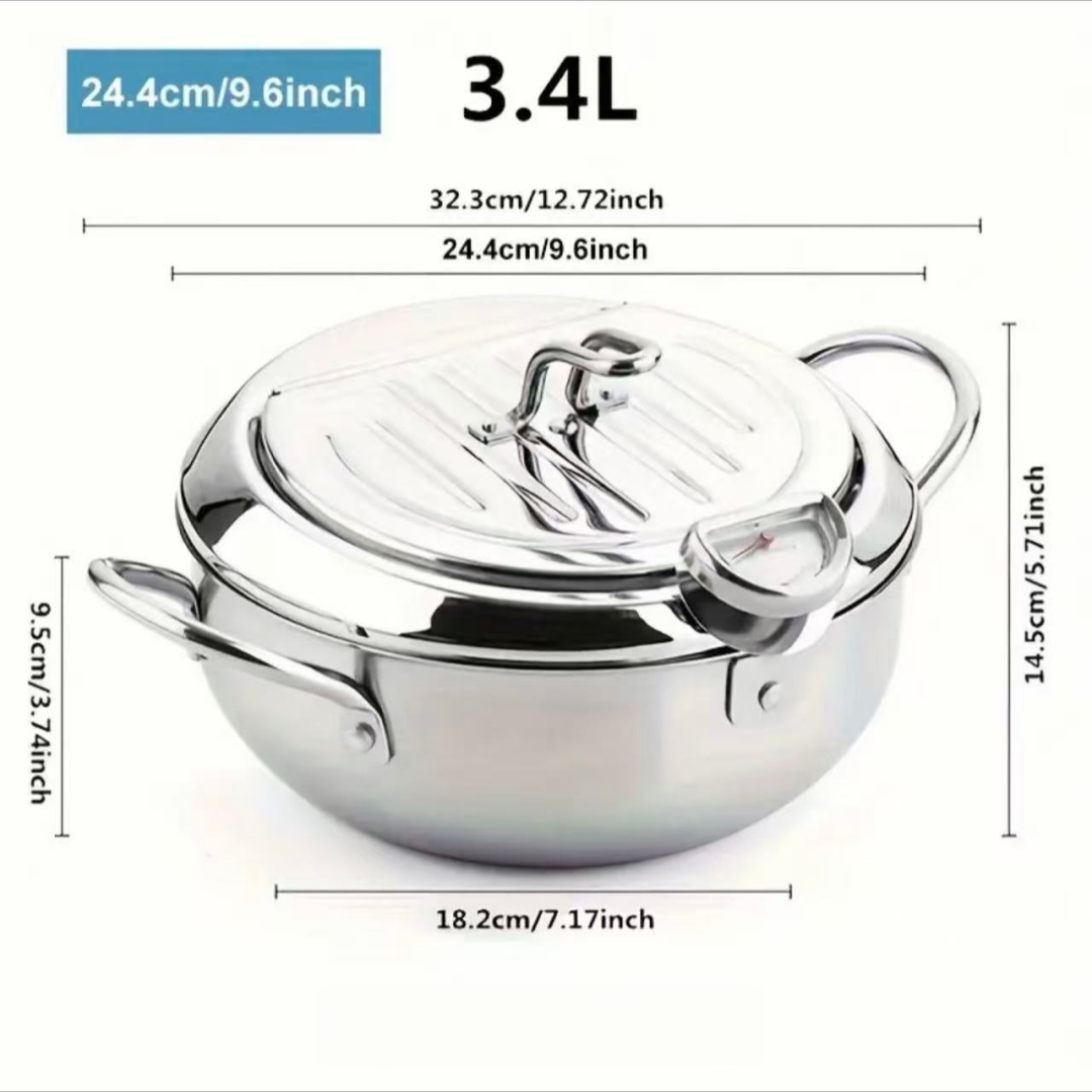 Commercial Kitchen Pans - Panela de Aço Inoxidável com Tampa,