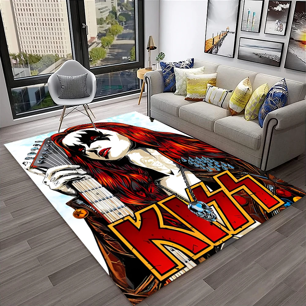 Retro beijo rock band tapete p - Commercial Kitchen Non Slip Flooring avaliação e preço
