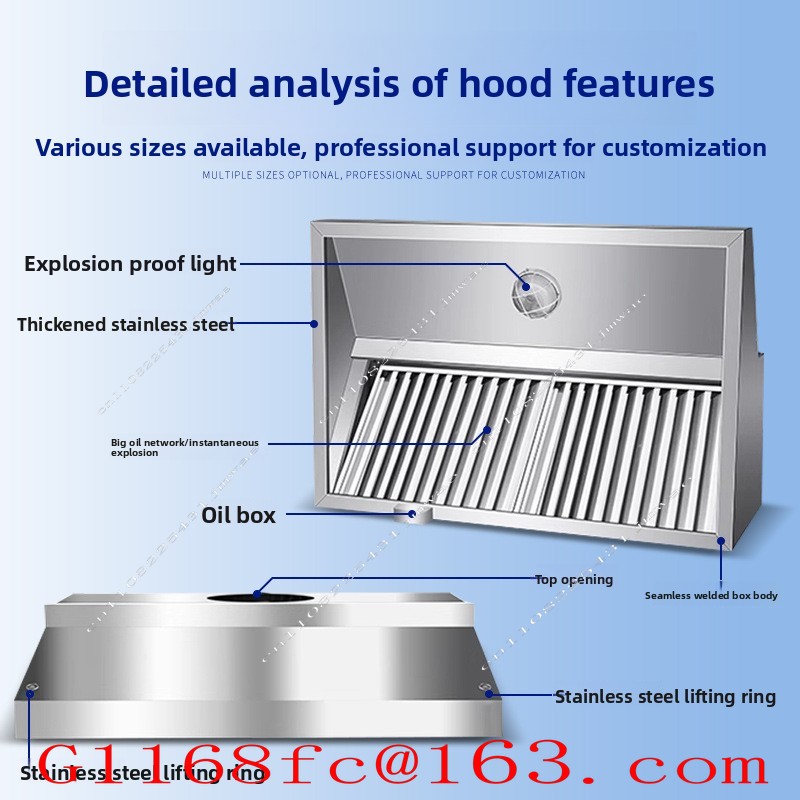 Coifa de Aço Inoxidável para C - Commercial Kitchen Exhaust Hood avaliação e preço