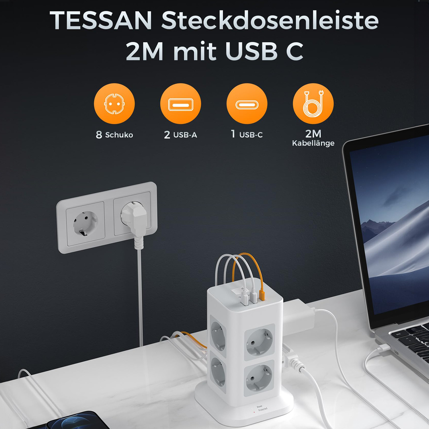 Tessan torre power strip multi - Commercial Kitchen Outlets avaliação e preço